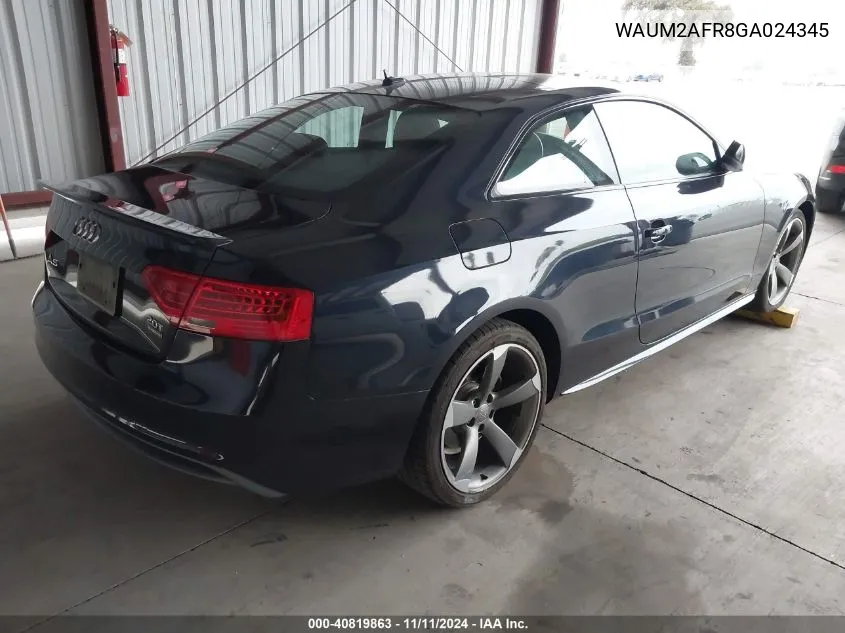 2016 Audi A5 2.0T Premium VIN: WAUM2AFR8GA024345 Lot: 40819863