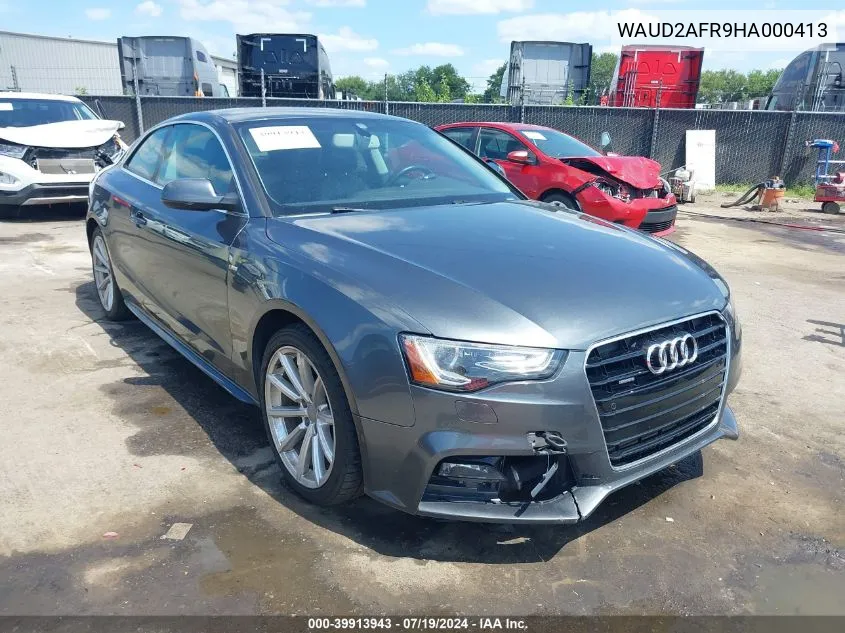 2017 Audi A5 2.0T Sport VIN: WAUD2AFR9HA000413 Lot: 39913943