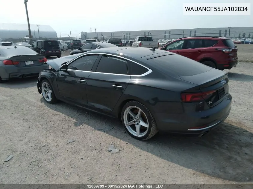 2018 Audi A5 Premium VIN: WAUANCF55JA102834 Lot: 12059799