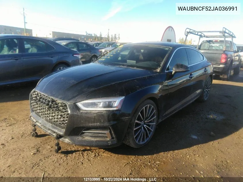 2018 Audi A5 Sportback VIN: WAUBNCF52JA036991 Lot: 12133995