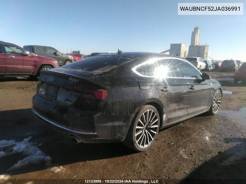 2018 Audi A5 Sportback VIN: WAUBNCF52JA036991 Lot: 12133995