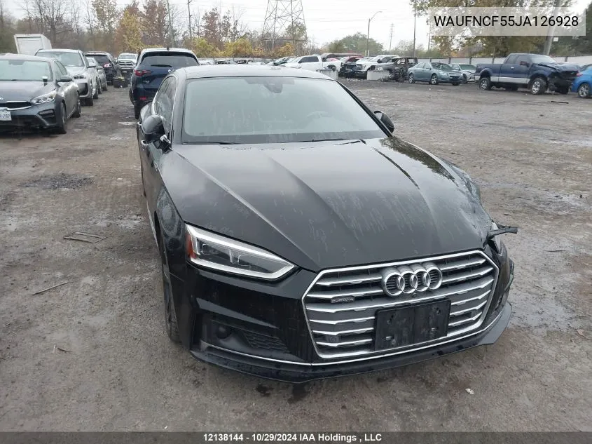 2018 Audi A5 Prestige S-Line VIN: WAUFNCF55JA126928 Lot: 12138144