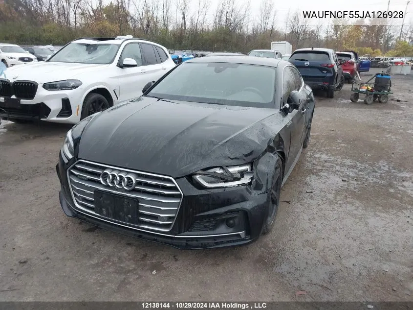 2018 Audi A5 Prestige S-Line VIN: WAUFNCF55JA126928 Lot: 12138144