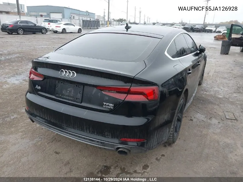 2018 Audi A5 Prestige S-Line VIN: WAUFNCF55JA126928 Lot: 12138144