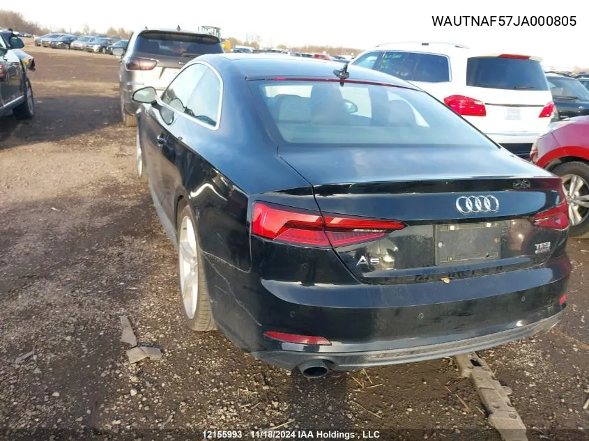 2018 Audi A5 VIN: WAUTNAF57JA000805 Lot: 12155993