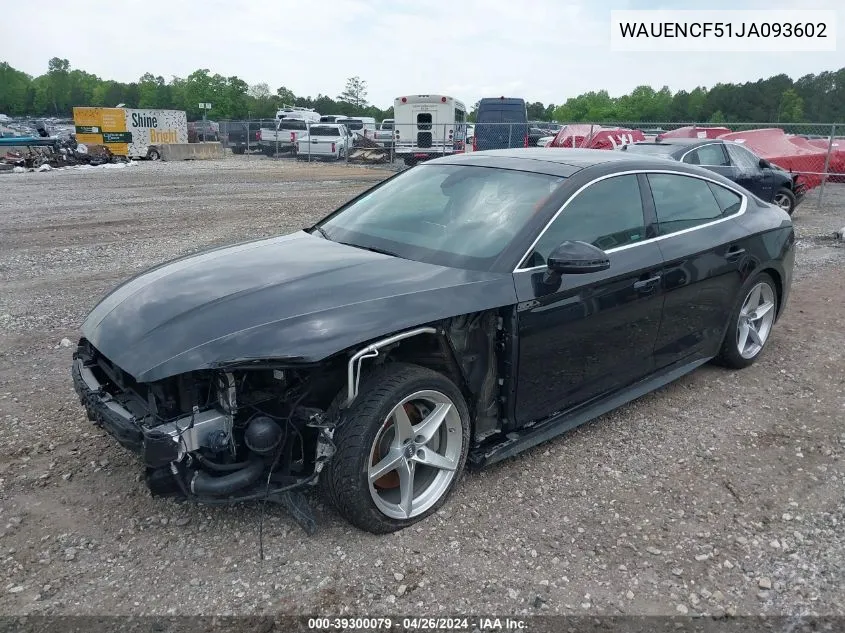 WAUENCF51JA093602 2018 Audi A5 2.0T Premium