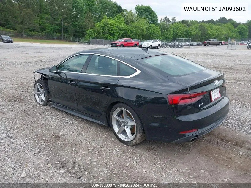 WAUENCF51JA093602 2018 Audi A5 2.0T Premium