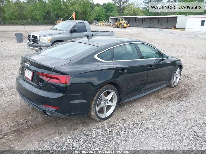 2018 Audi A5 2.0T Premium VIN: WAUENCF51JA093602 Lot: 39300079