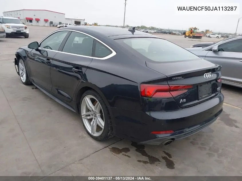 WAUENCF50JA113287 2018 Audi A5 2.0T Premium