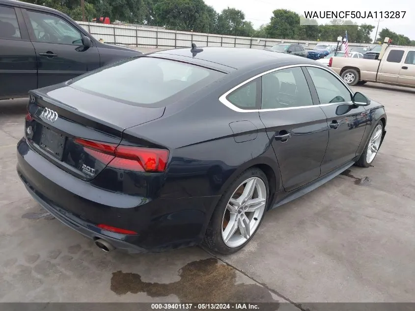 2018 Audi A5 2.0T Premium VIN: WAUENCF50JA113287 Lot: 39401137