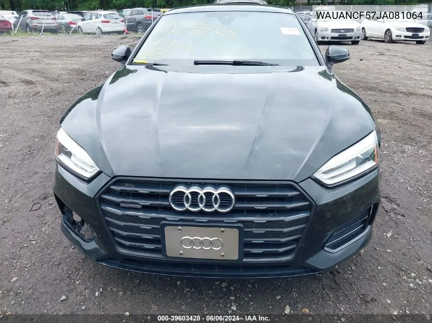 2018 Audi A5 2.0T Premium VIN: WAUANCF57JA081064 Lot: 39603428