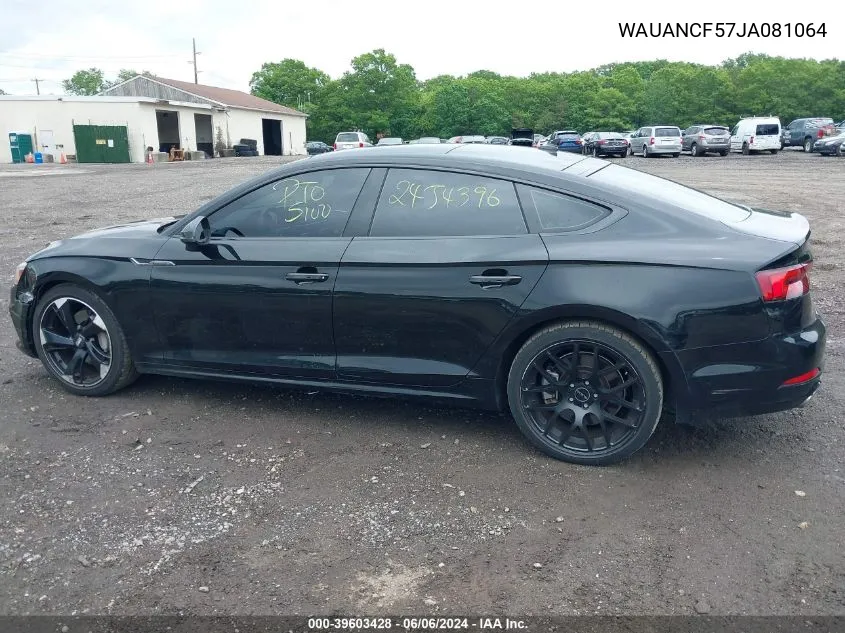 WAUANCF57JA081064 2018 Audi A5 2.0T Premium