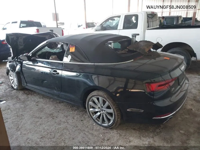 2018 Audi A5 2.0T Premium VIN: WAUYNGF58JN008509 Lot: 39811609