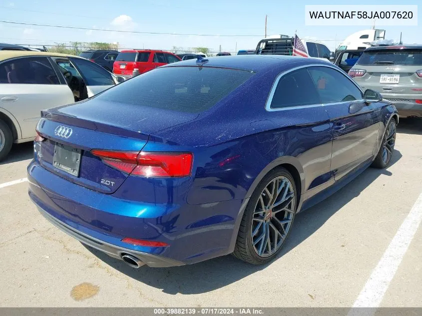 2018 Audi A5 2.0T Premium VIN: WAUTNAF58JA007620 Lot: 39882139