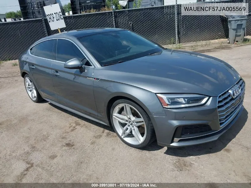 WAUENCF57JA005569 2018 Audi A5 2.0T Premium