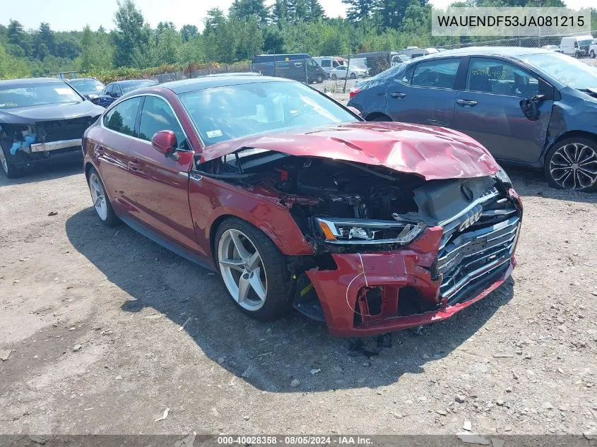 2018 Audi A5 2.0T Premium VIN: WAUENDF53JA081215 Lot: 40028358