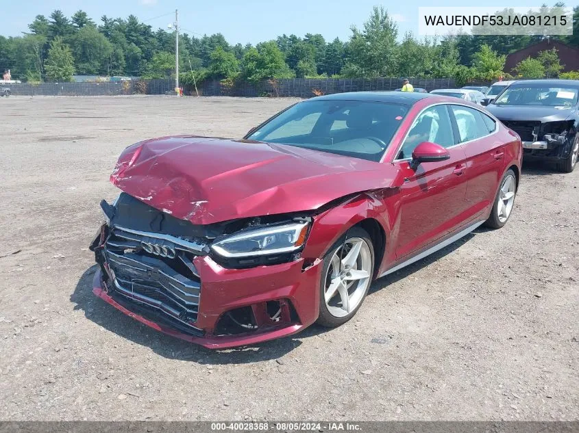 WAUENDF53JA081215 2018 Audi A5 2.0T Premium