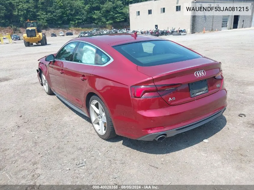 WAUENDF53JA081215 2018 Audi A5 2.0T Premium