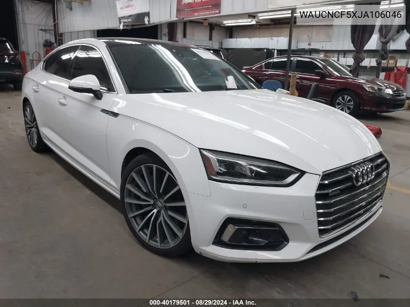 2018 Audi A5 2.0T Premium VIN: WAUCNCF5XJA106046 Lot: 40179501