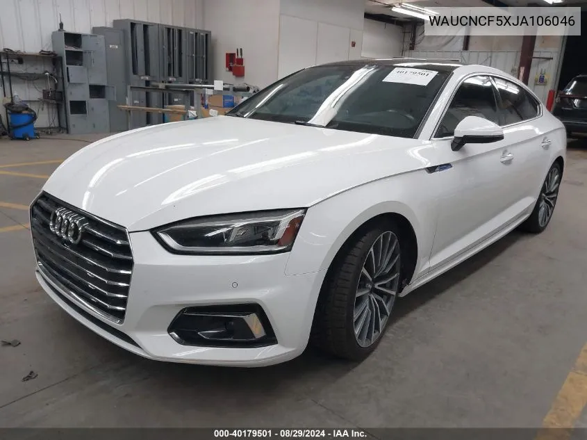 WAUCNCF5XJA106046 2018 Audi A5 2.0T Premium