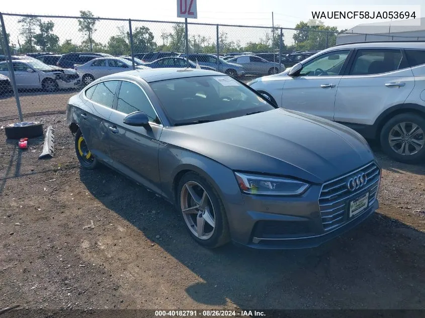 2018 Audi A5 2.0T Premium VIN: WAUENCF58JA053694 Lot: 40182791