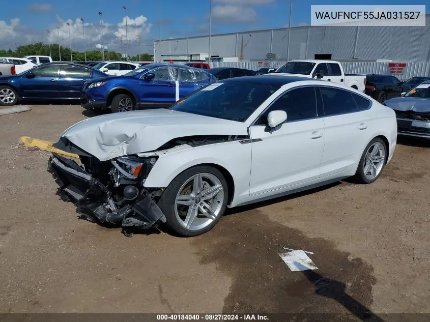 2018 Audi A5 2.0T Premium VIN: WAUFNCF55JA031527 Lot: 40184040