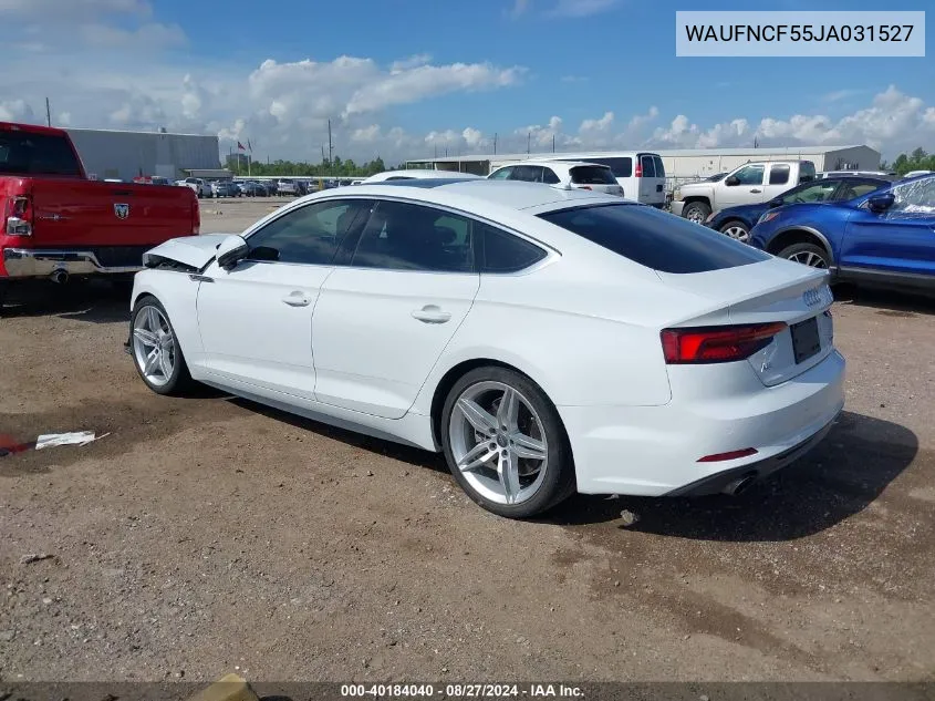 2018 Audi A5 2.0T Premium VIN: WAUFNCF55JA031527 Lot: 40184040