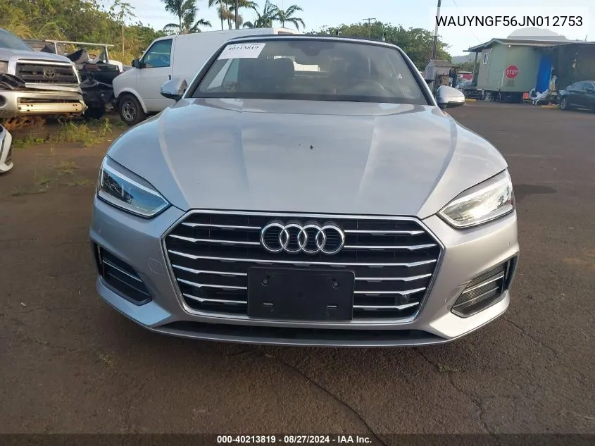 WAUYNGF56JN012753 2018 Audi A5 2.0T Premium