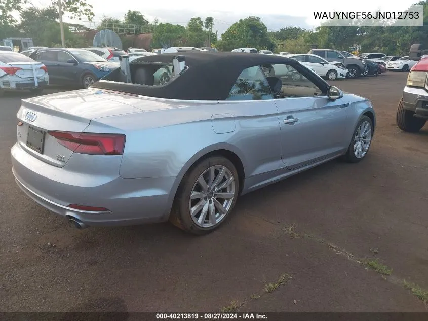 WAUYNGF56JN012753 2018 Audi A5 2.0T Premium