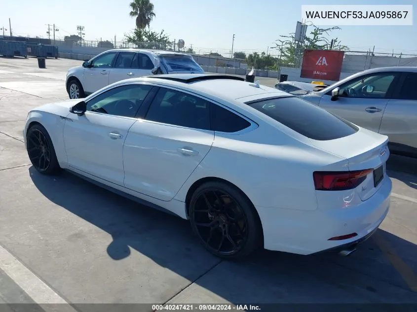 2018 Audi A5 2.0T Premium VIN: WAUENCF53JA095867 Lot: 40247421