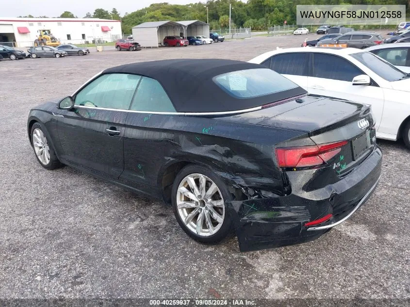 WAUYNGF58JN012558 2018 Audi A5 Premium Plus