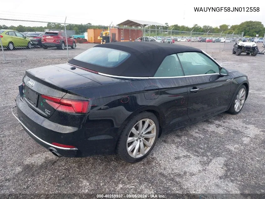 WAUYNGF58JN012558 2018 Audi A5 Premium Plus