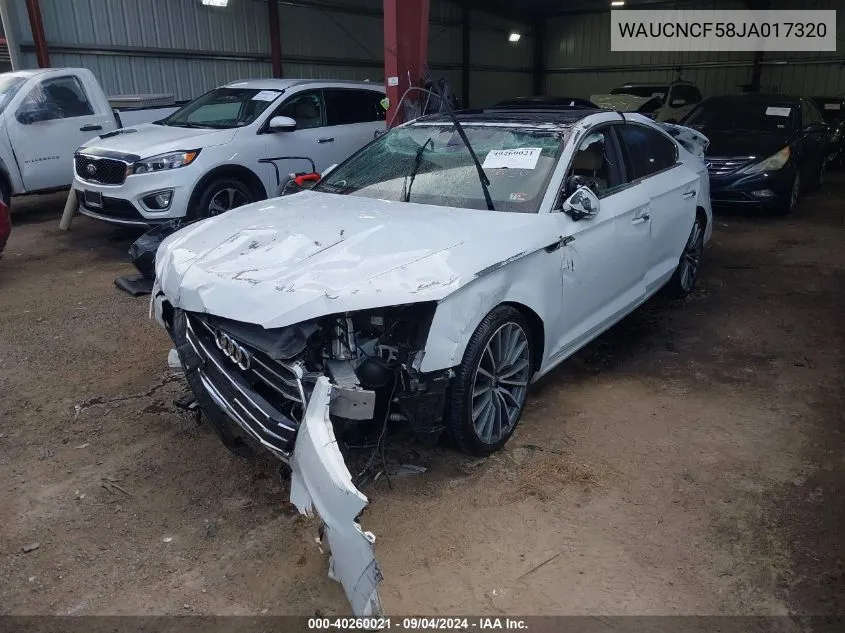 2018 Audi A5 Prestige VIN: WAUCNCF58JA017320 Lot: 40260021