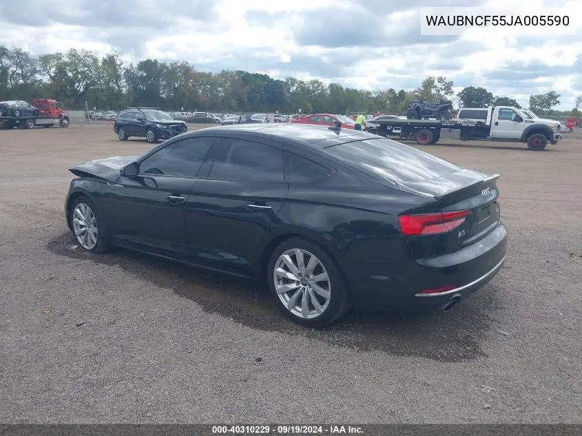 WAUBNCF55JA005590 2018 Audi A5 2.0T Premium