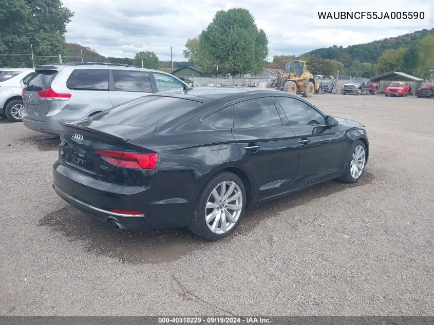 2018 Audi A5 2.0T Premium VIN: WAUBNCF55JA005590 Lot: 40310229