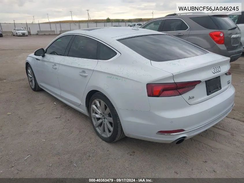 2018 Audi A5 2.0T Premium VIN: WAUBNCF56JA046245 Lot: 40353479