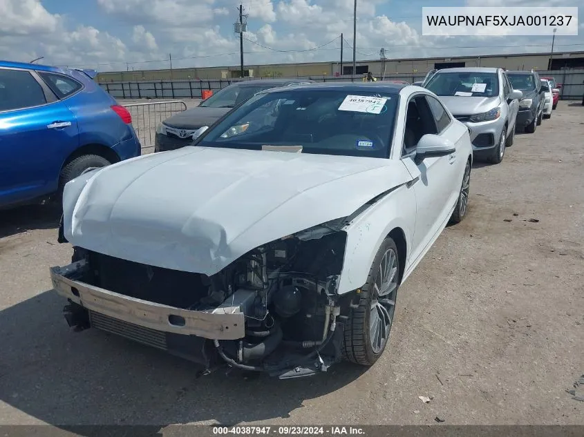 WAUPNAF5XJA001237 2018 Audi A5 2.0T Premium