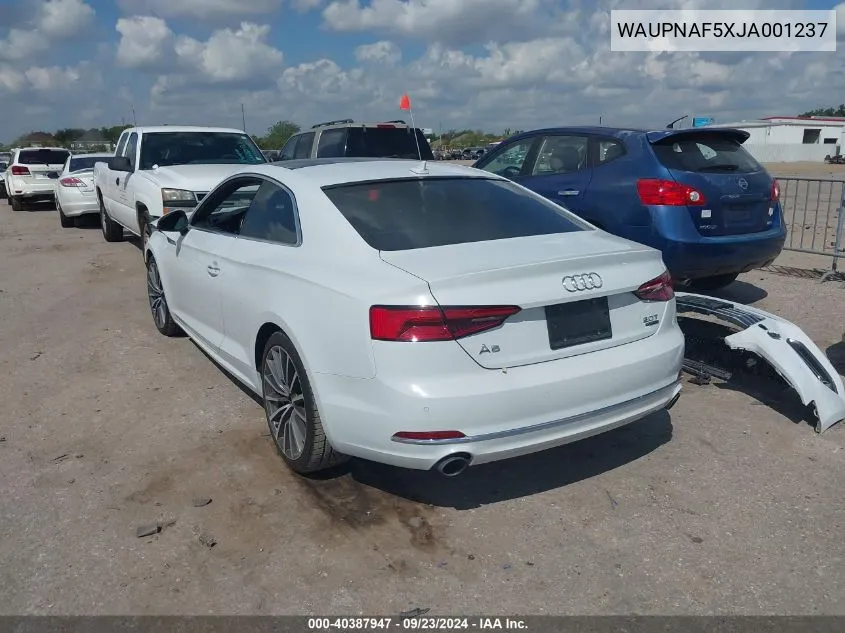 WAUPNAF5XJA001237 2018 Audi A5 2.0T Premium