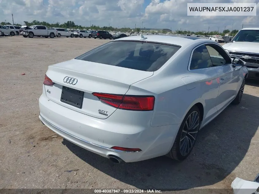 WAUPNAF5XJA001237 2018 Audi A5 2.0T Premium