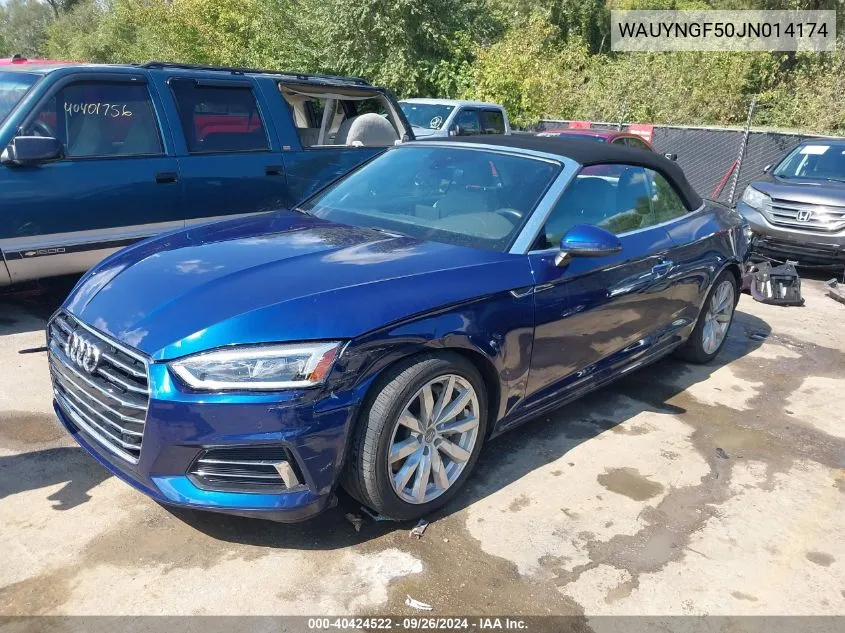 2018 Audi A5 2.0T Premium VIN: WAUYNGF50JN014174 Lot: 40424522