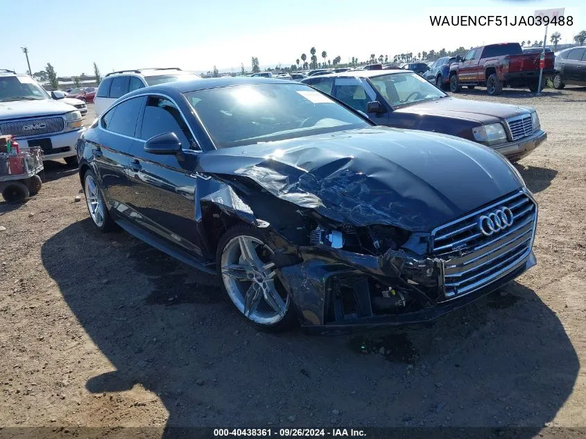 WAUENCF51JA039488 2018 Audi A5 2.0T Premium