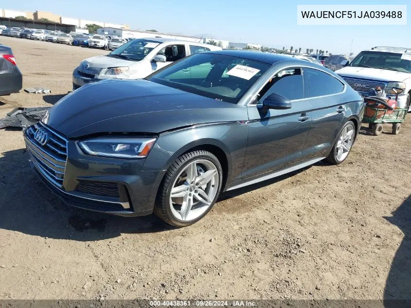 WAUENCF51JA039488 2018 Audi A5 2.0T Premium