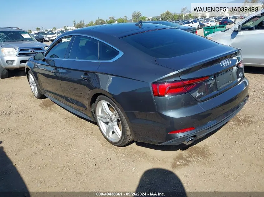 WAUENCF51JA039488 2018 Audi A5 2.0T Premium