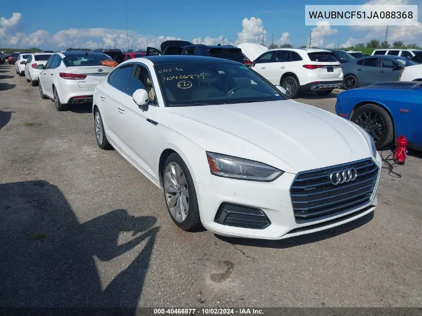 WAUBNCF51JA088368 2018 Audi A5 Sportback Premium Plus