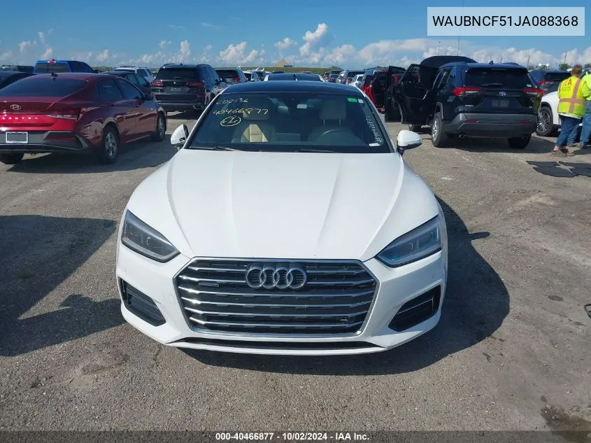 2018 Audi A5 Sportback Premium Plus VIN: WAUBNCF51JA088368 Lot: 40466877