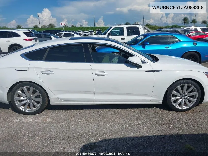 2018 Audi A5 Sportback Premium Plus VIN: WAUBNCF51JA088368 Lot: 40466877