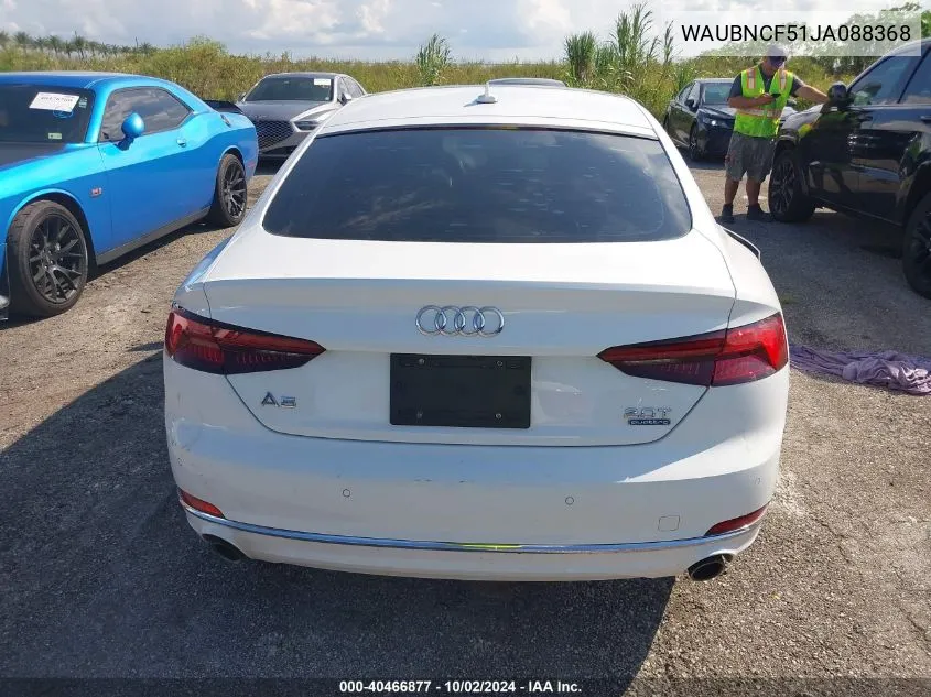 2018 Audi A5 Sportback Premium Plus VIN: WAUBNCF51JA088368 Lot: 40466877