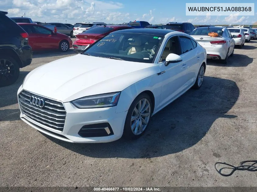 2018 Audi A5 Sportback Premium Plus VIN: WAUBNCF51JA088368 Lot: 40466877