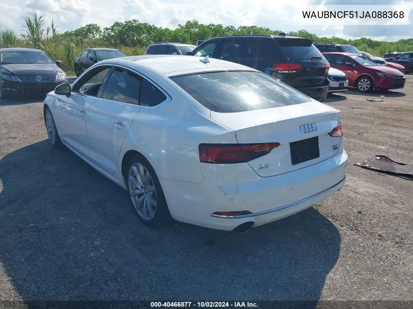 WAUBNCF51JA088368 2018 Audi A5 Sportback Premium Plus