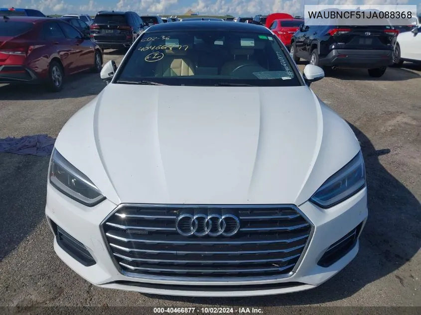 2018 Audi A5 Sportback Premium Plus VIN: WAUBNCF51JA088368 Lot: 40466877